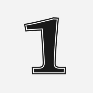 Number One With Black Outline