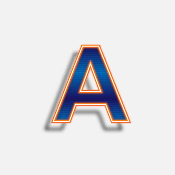 Letter A Neon Effect