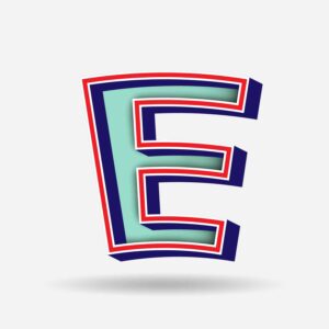 E Letter With Embedded Frame