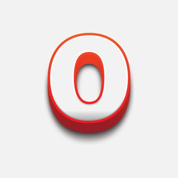 3D Letter O With Red Border