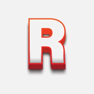3D Letter R With Red Border