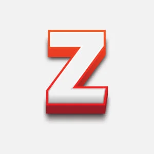 3D Letter Z With Red Border