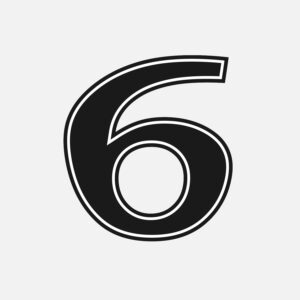 Number Six With Black Outline