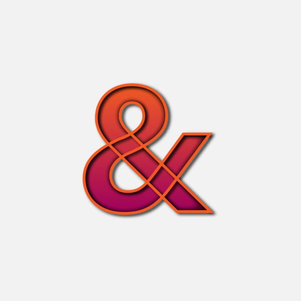 Ampersand Symbol With Orange Color Frame