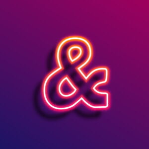 Ampersand Symbol Neon Light