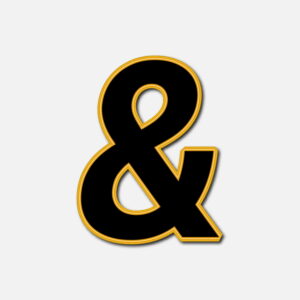 Ampersand Symbol With Golden Border