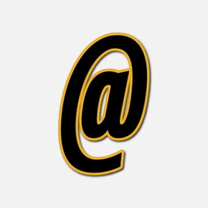 At Symbol With Golden Border