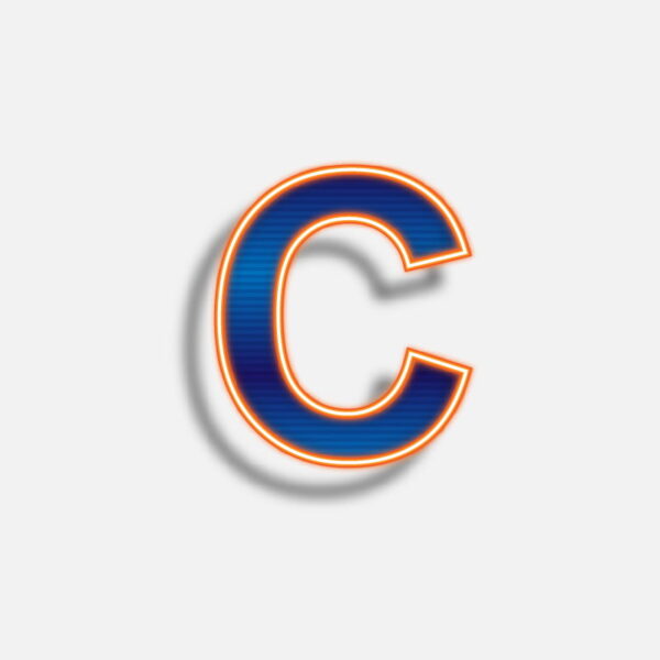 Letter C Neon Effect