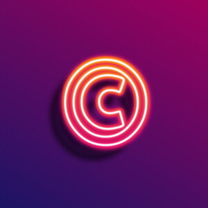 Copyright Symbol Neon Light