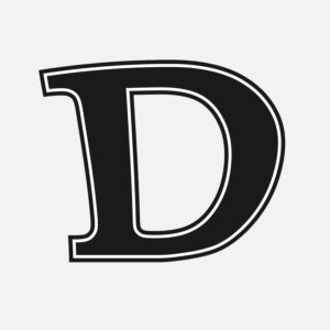 Letter D With Black Outline