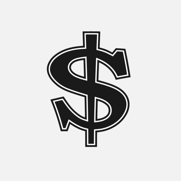 Dollar Symbol With Black Outline