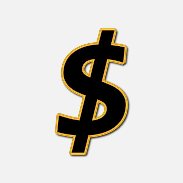 Dollar Symbol With Golden Border
