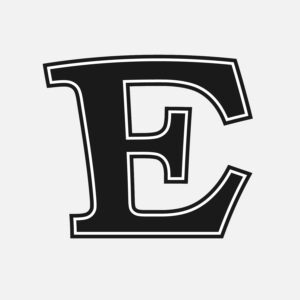Letter E With Black Outline