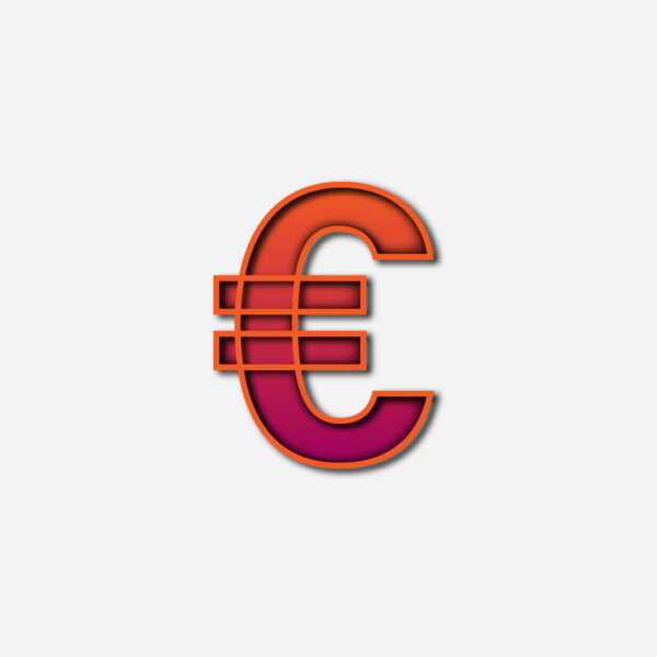 Euro Symbol With Orange Color Frame