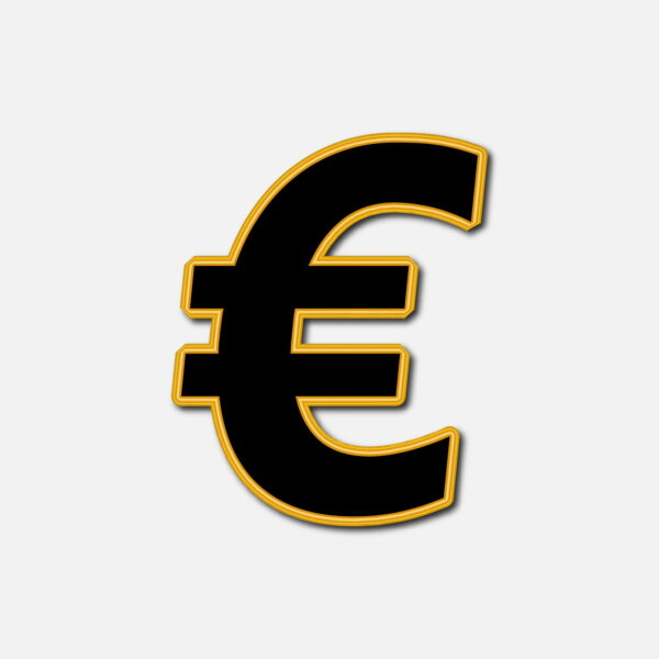 Euro Symbol With Golden Border