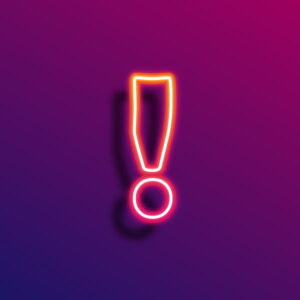 Exclamation Symbol Neon Light
