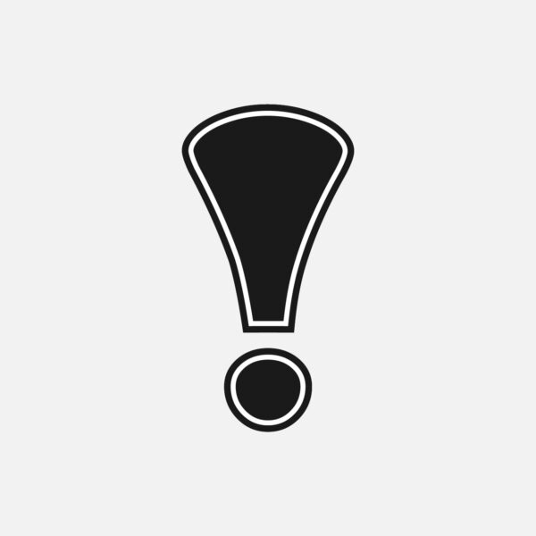 Exclamation Symbol With Black Outline