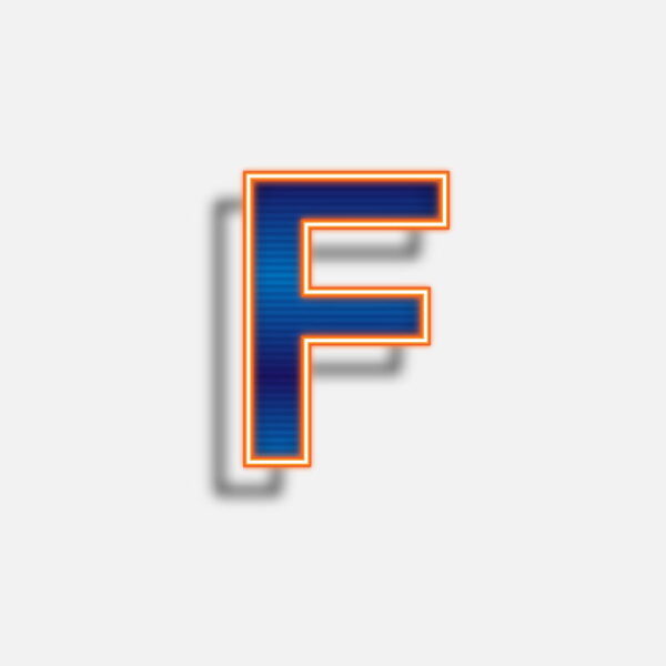 Letter F Neon Effect
