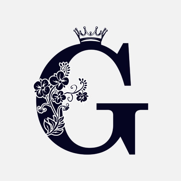 Floral Letter G With Crown