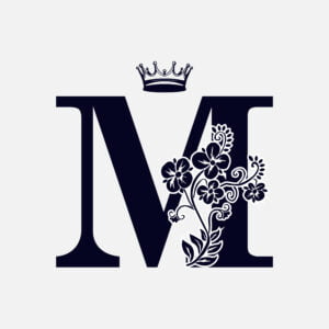Floral Letter M With Crown
