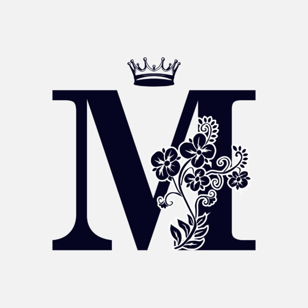 Floral Letter M With Crown