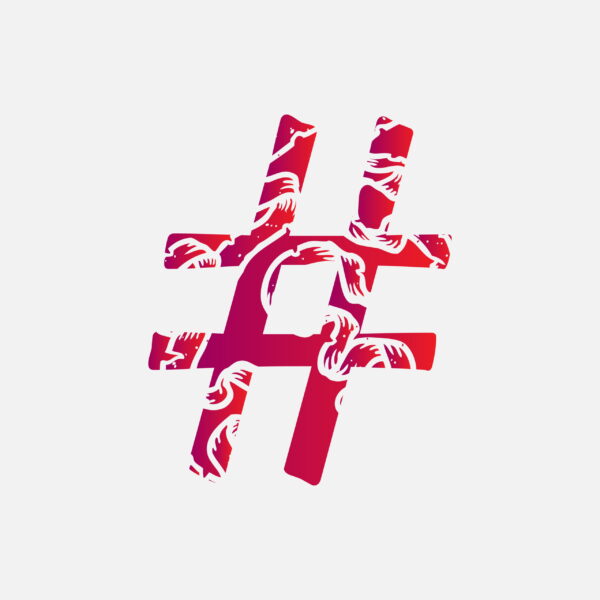Hashtag Symbol With The Ribbon Scar