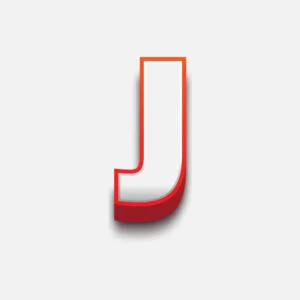 3D Letter J With Red Border
