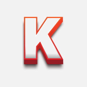 3D Letter K With Red Border