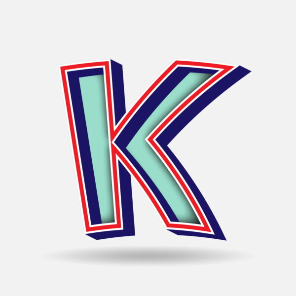 Letter K With Embedded Frame
