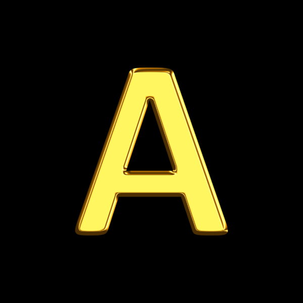 Letter A Gold Bar