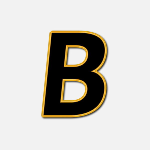 Letter B With Golden Border