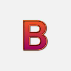 Letter B With Orange Color Frame