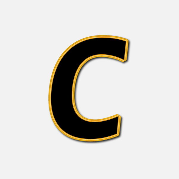 Letter C With Golden Border