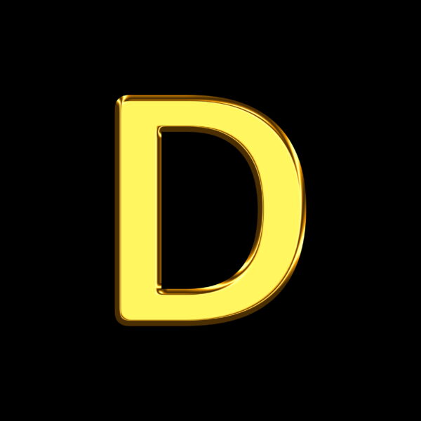 Letter D Gold Bar