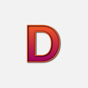 Letter D With Orange Color Frame