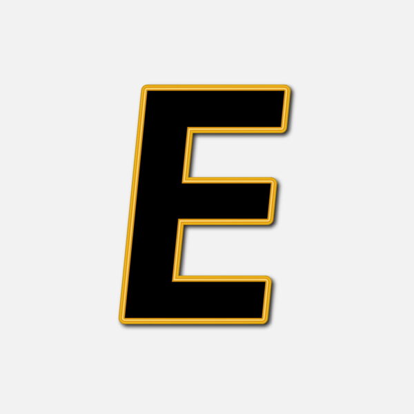 Letter E With Golden Border