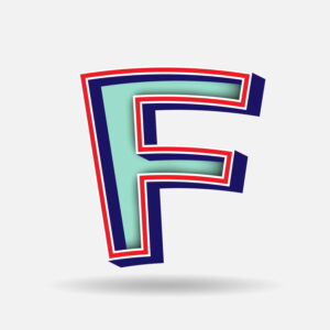 Letter F With Embedded Frame