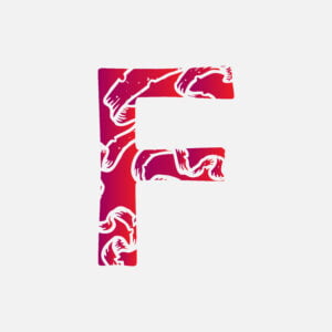 Letter F With The Ribbon Scar
