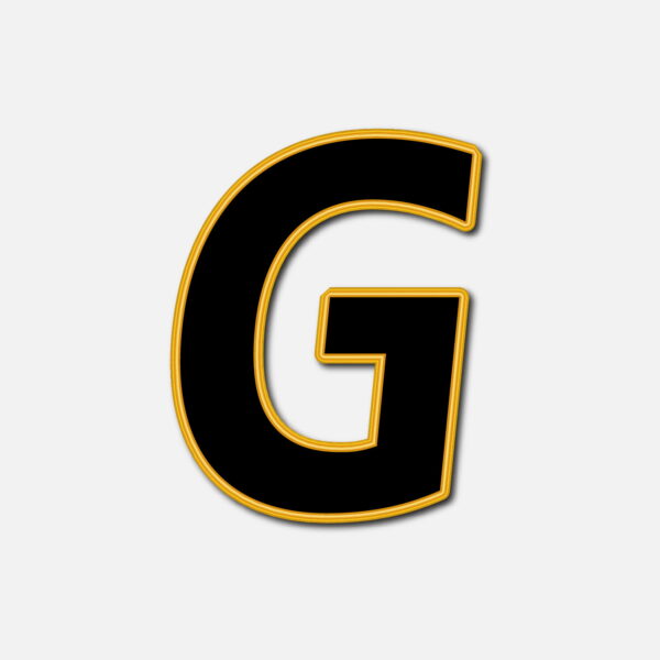 Letter G With Golden Border