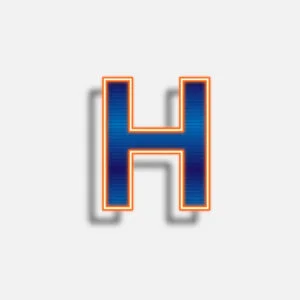 Letter H Neon Effect
