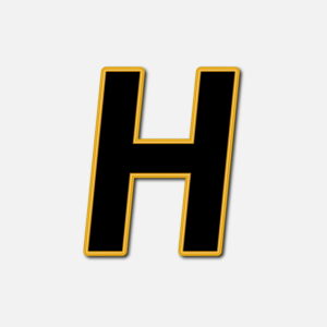 Letter H With Golden Border