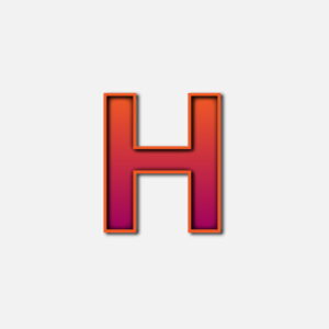 Letter H With Orange Color Frame