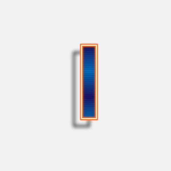 Letter I Neon Effect