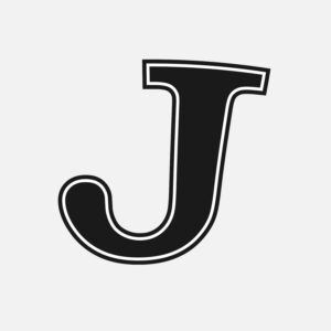 Letter J With Black Outline