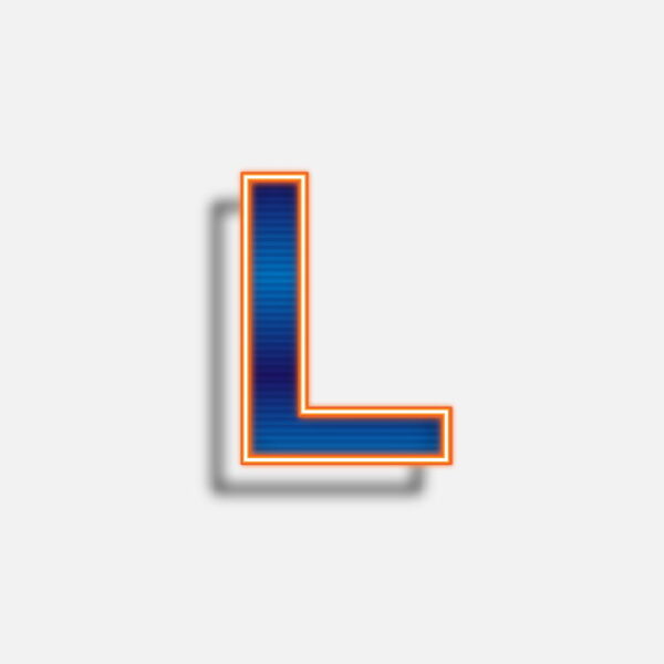 Letter L Neon Effect