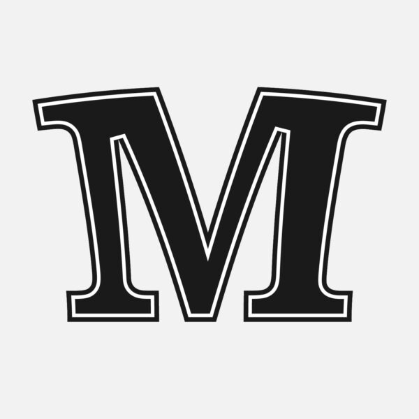 Letter M With Black Outline