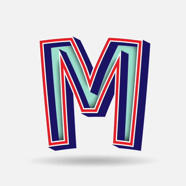 Letter M With Embedded Frame