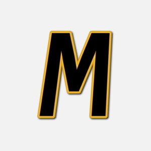 Letter M With Golden Border