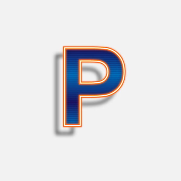 Letter P Neon Effect