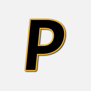 Letter P With Golden Border